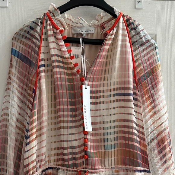 Anthropologie Adelyn Rae Multicolor Grid Graphic Romper NWT Women’s M Dressy - Picture 4 of 9